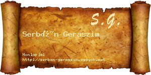 Serbán Geraszim névjegykártya